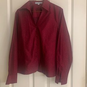 Foxcroft red dress blouse.